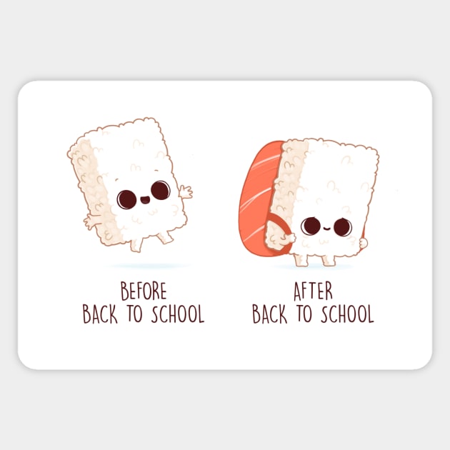 Before and After Back to School (sushi) Sticker by Naolito